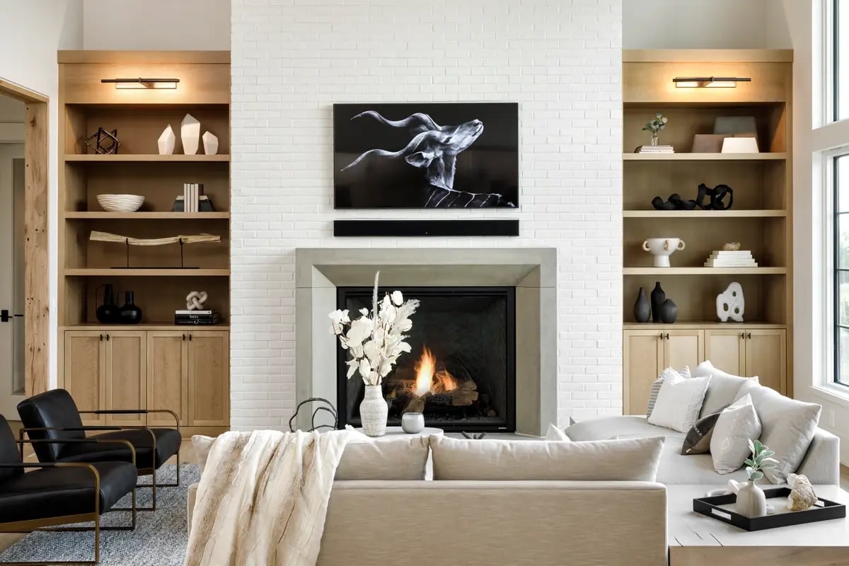 Fireplace remodel ideas shelving