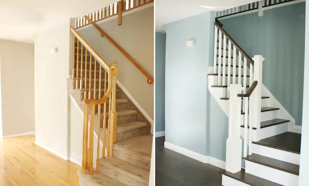 Home-Tour-Stair-Makeover-Before-After-downstairs-cosmetic